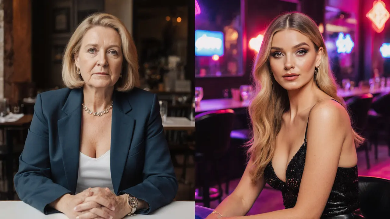 Split‑screen art showing European and American MILF styles side by side.