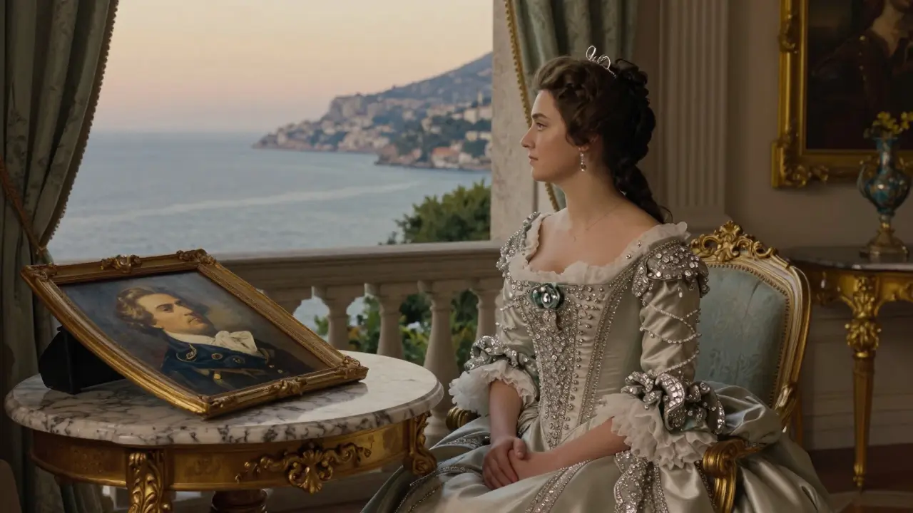 La Belle Otero alone in a seaside villa, surrounded by luxury and silence