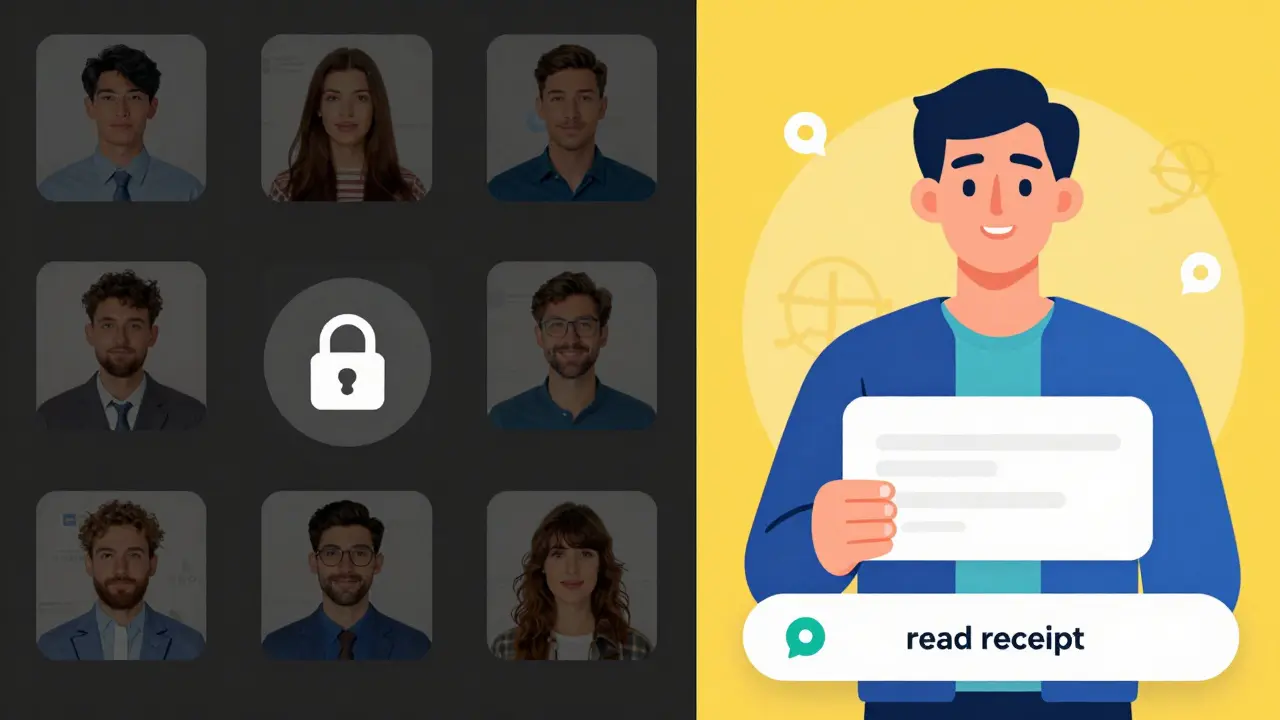 Side-by-side view of free vs. paid dating app features, showing locked vs. unlocked access.