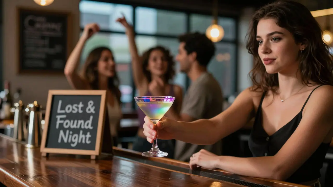 A respectful moment at a Bristol bar: a hand offers a drink as the woman meets the viewer’s gaze with quiet confidence.
