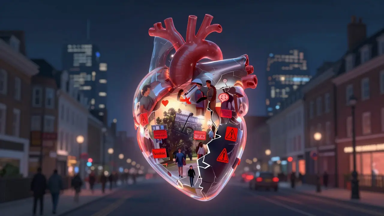 A symbolic heart showing authentic connection versus exploitation in London.